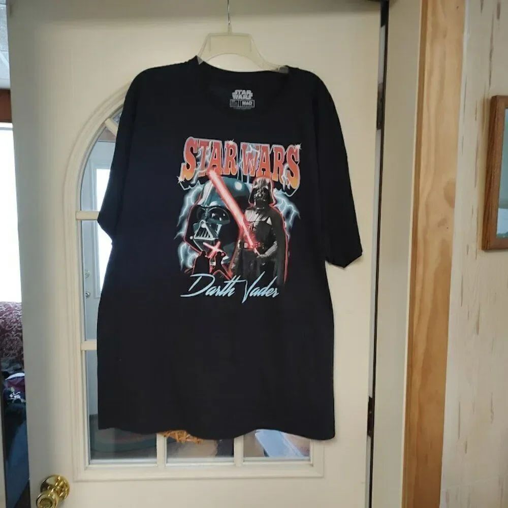 New Star Wars Black Darth Vader Three Vader Moon Shirt Size Men's 2XL